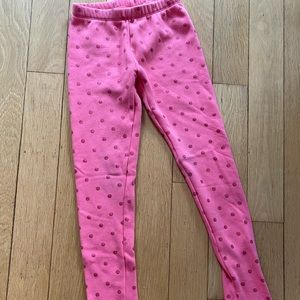 Fleece-lined Pink Polka-dot Leggings